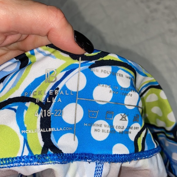Pickleball Bella Aline Skort - 4 blue dink print , polyester spandex - Picture 8 of 8